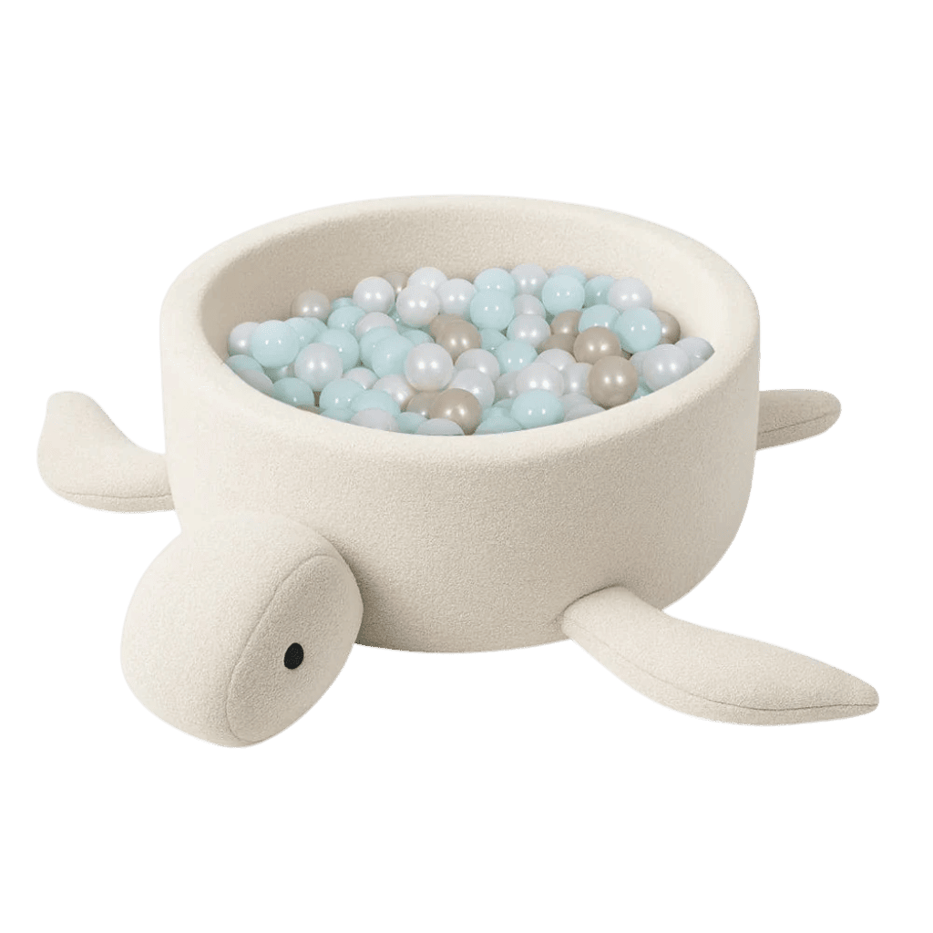 Piscine à Balles Tortue en Bouclé – Beige en | Motricidade Tinitto – Fabrication européenne