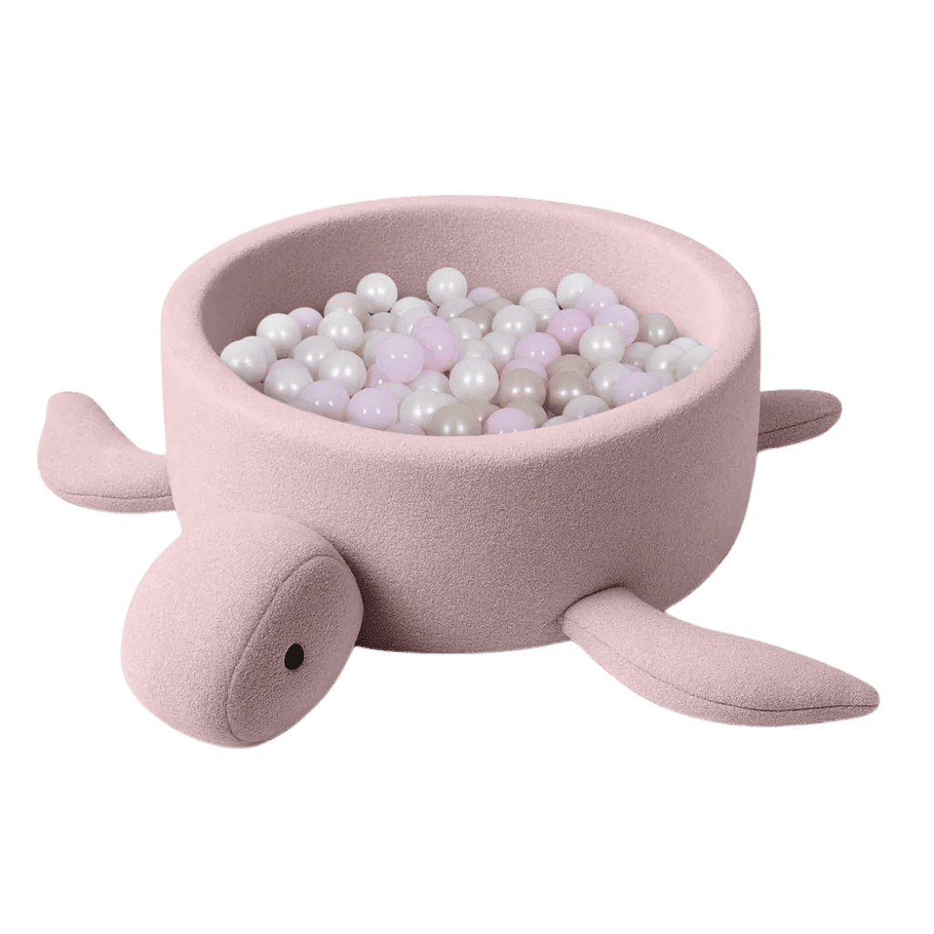 Piscine à Balles Tortue en Bouclé – Rose Framboise en | Motricidade Tinitto – Fabrication européenne
