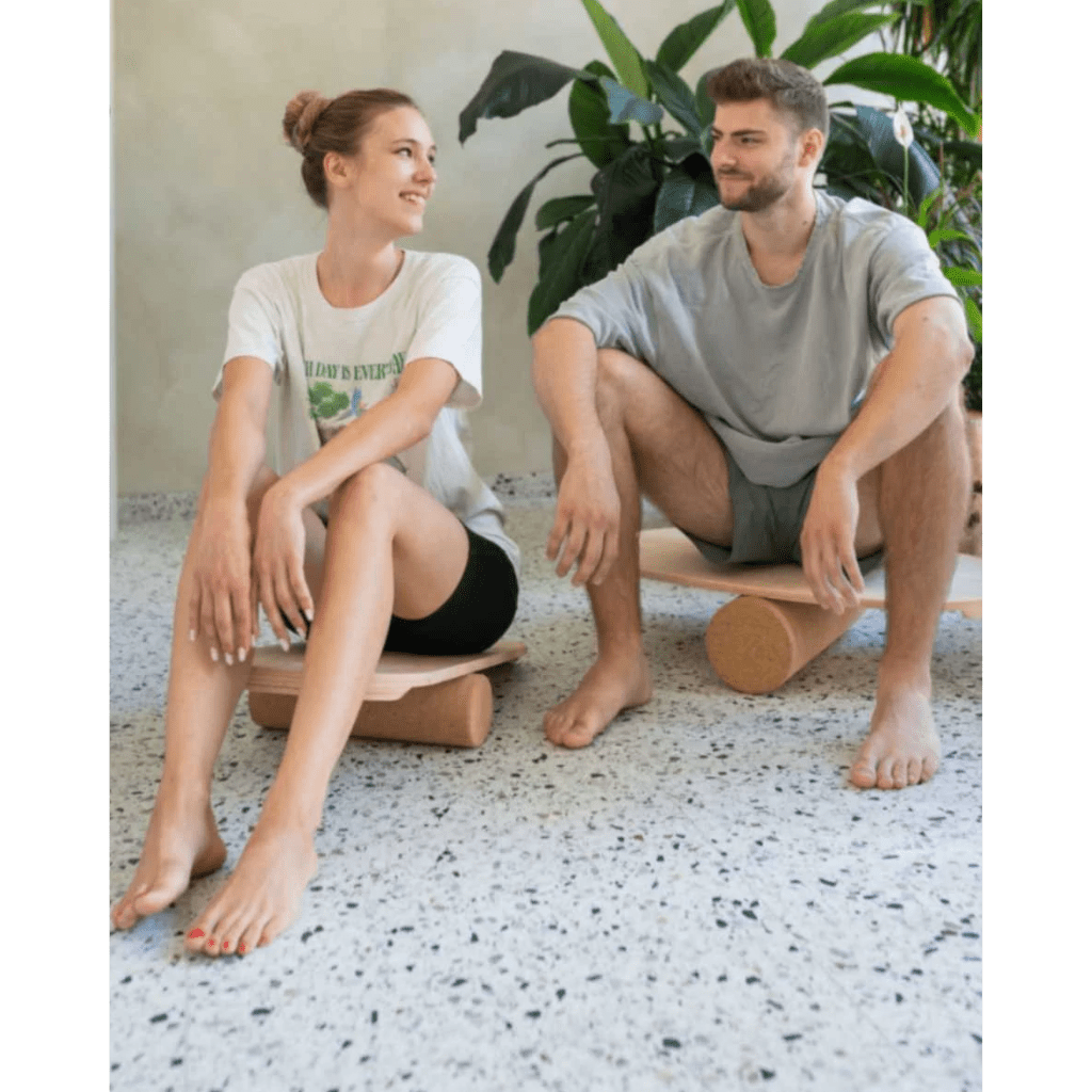 Plataforma de equilíbrio retangular com rolo de exercício - Sem logótipo em | Motricidade Tinitto – Fabricação europeia