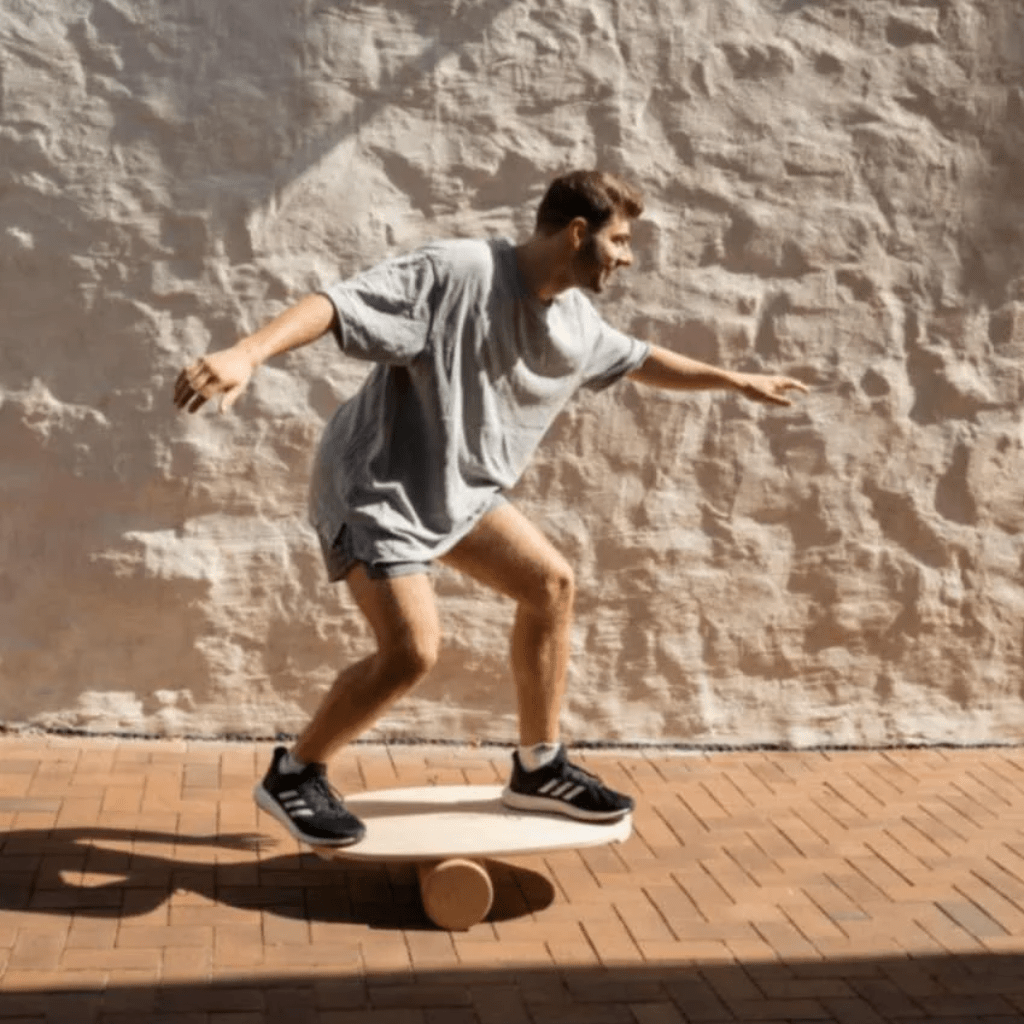 Plataforma de equilíbrio retangular com rolo de exercício - Sem logótipo em | Motricidade Tinitto – Fabricação europeia