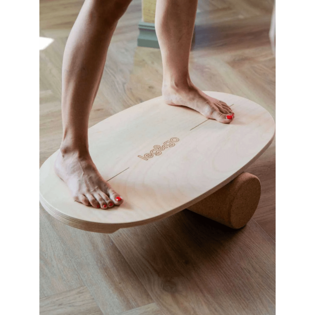 Placa de equilíbrio redonda com rolo de exercício - Logótipo centrado | Motricidade Tinitto – Fabricação europeia