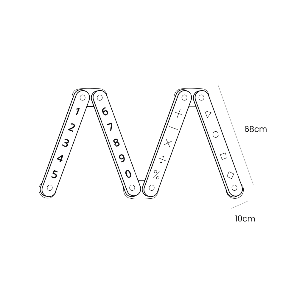 Tavola di equilibrio Montessori in legno - 5 elementi in nero | Motricidade Tinitto – Prodotto in Europa