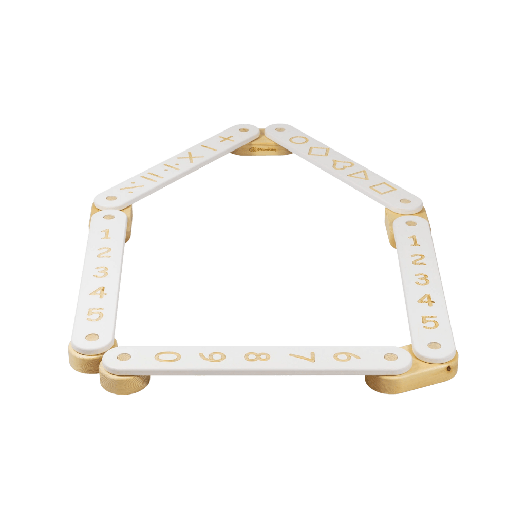 Tavola di equilibrio Montessori in legno - 5 elementi in bianco | Motricidade Tinitto – Prodotto in Europa