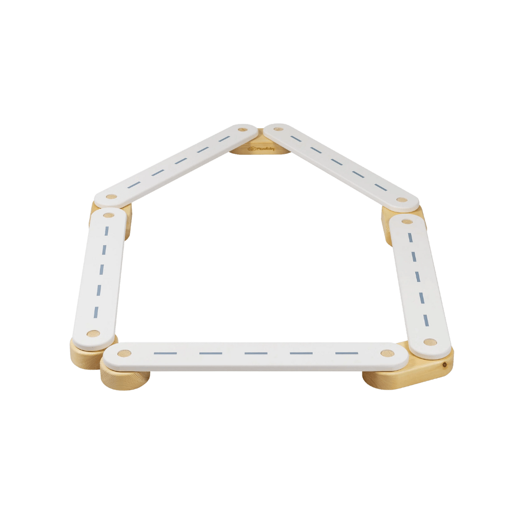 Tavola di equilibrio Montessori in legno - 5 elementi in bianco | Motricidade Tinitto – Prodotto in Europa