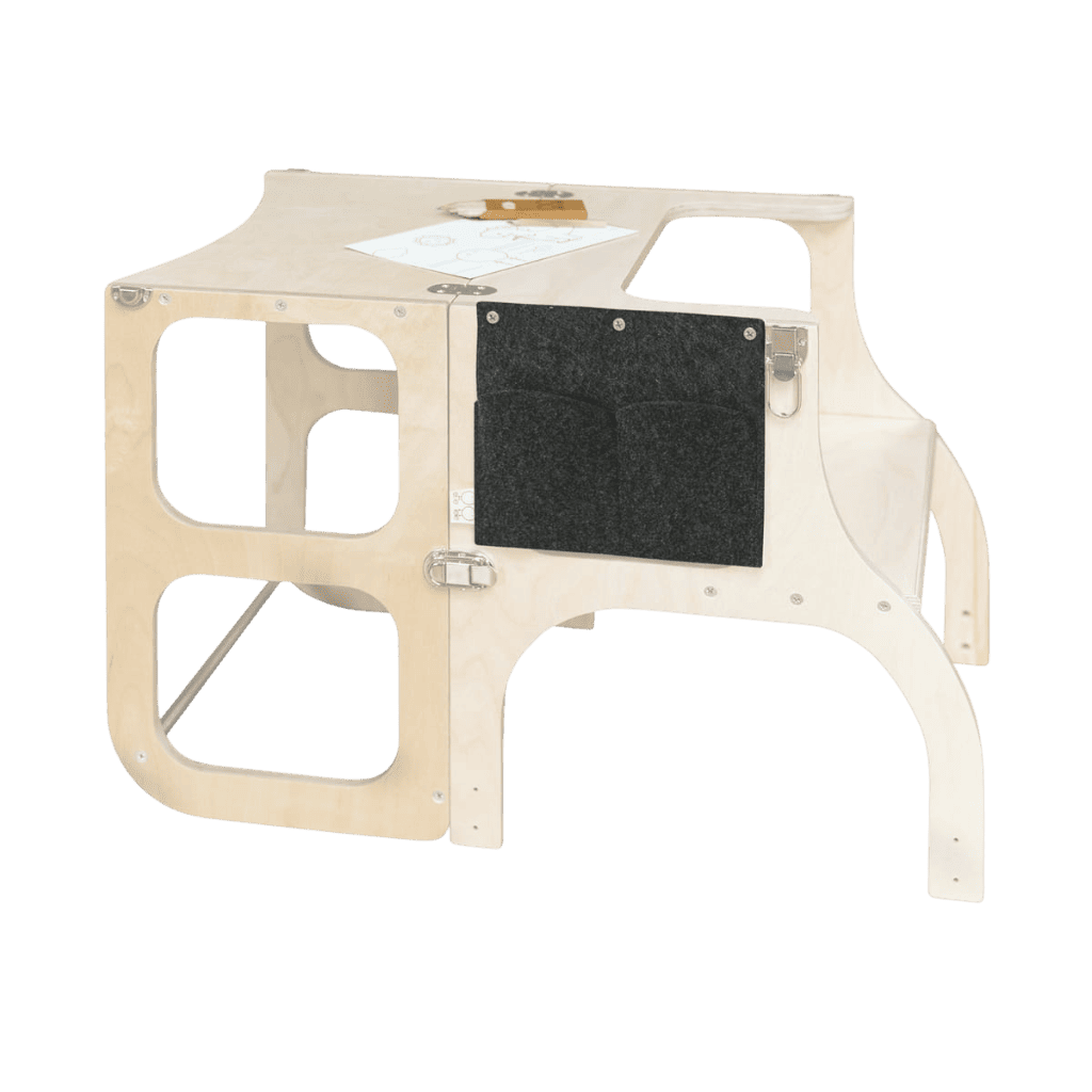 Pocketo – Pochette accessoires pour tour d’apprentissage STEP’n’SIT® en Black | Motricidade Tinitto – Fabrication européenne