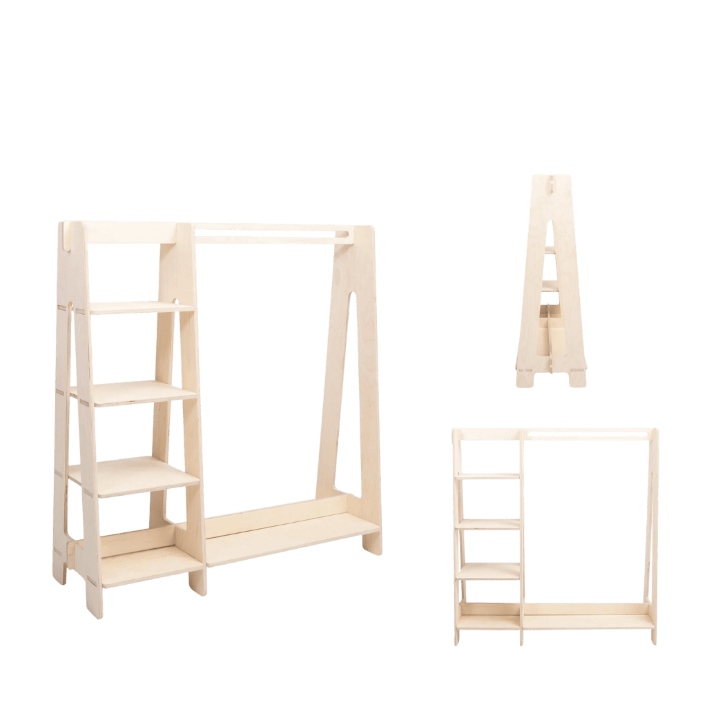 Portant à Vêtements avec Étagères pour Tout - Petits en black | Decoração Tinitto – Fabrication européenne