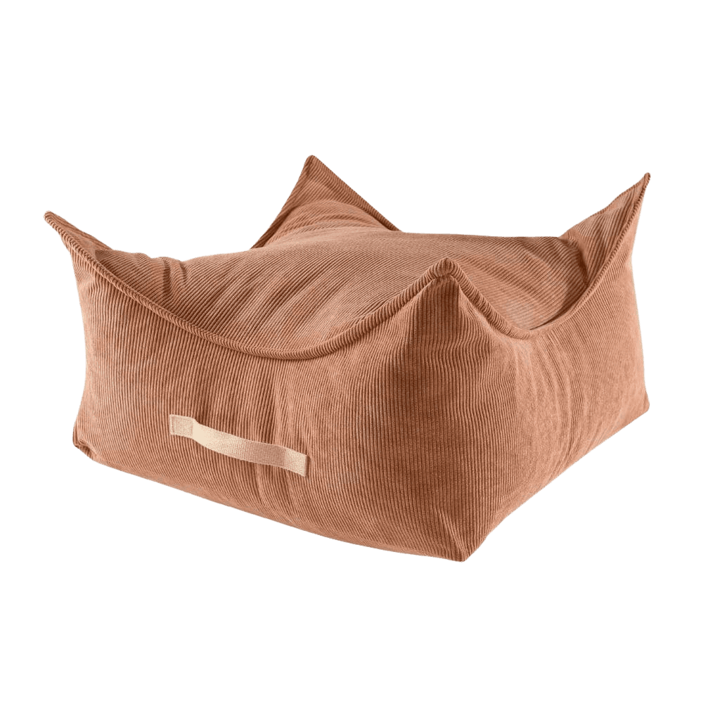 Square Children's Pouf in Corduroy in Sienna | Decoração Tinitto – Made in Europe