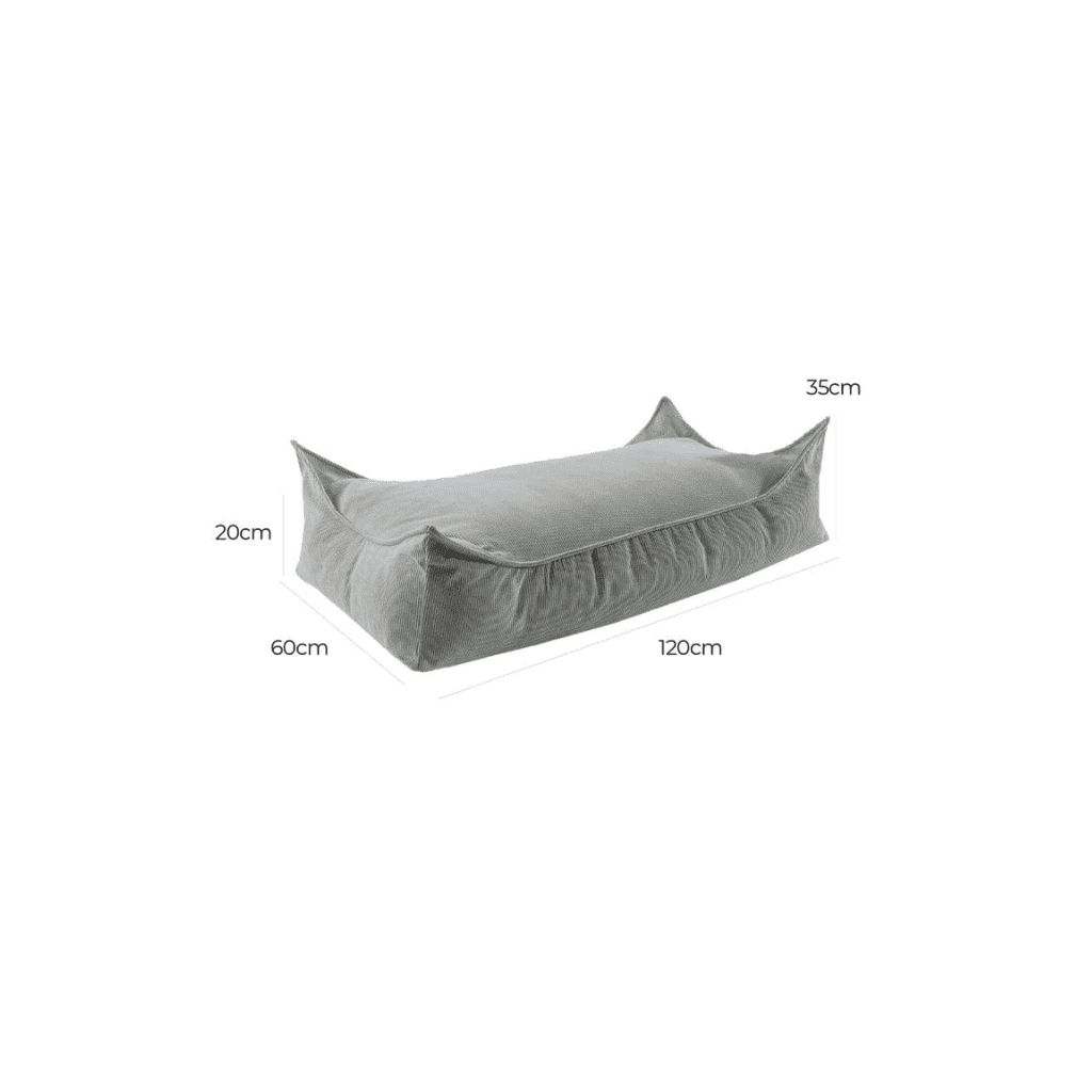 Rectangular Children's Pouf in Grey Corduroy | Decoração Tinitto – Made in Europe