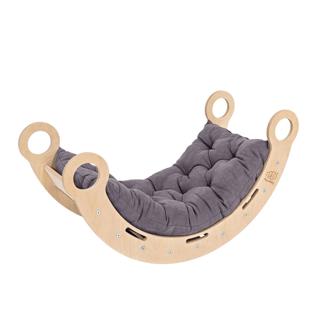 Snug Rocker for Kids - Naturel avec coussin gris en | Motricidade Tinitto – Fabrication européenne