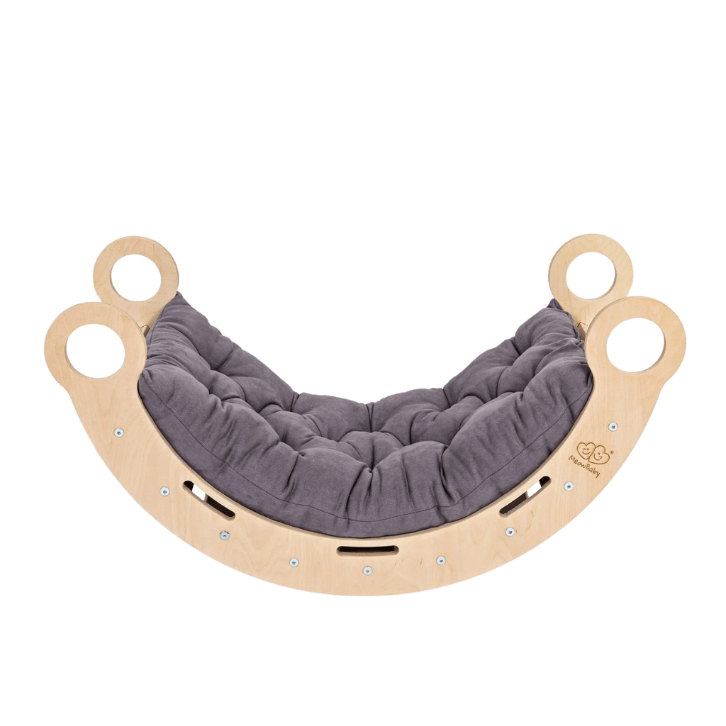 Snug Rocker for Kids - Naturel avec coussin gris en | Motricidade Tinitto – Fabrication européenne