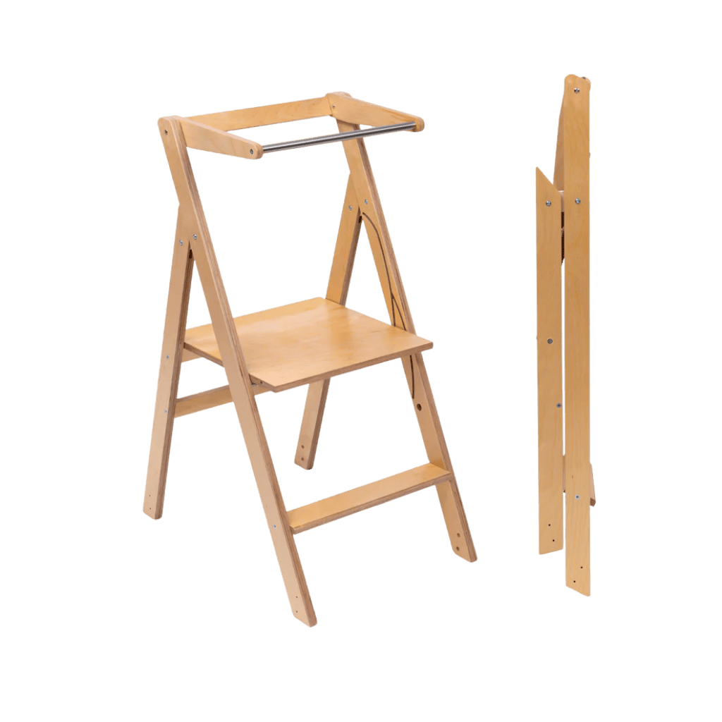 STEP'n'FOLD • Tour d´observation pliable à hauteur réglable en BurlyWood | Motricidade Tinitto – Fabrication européenne