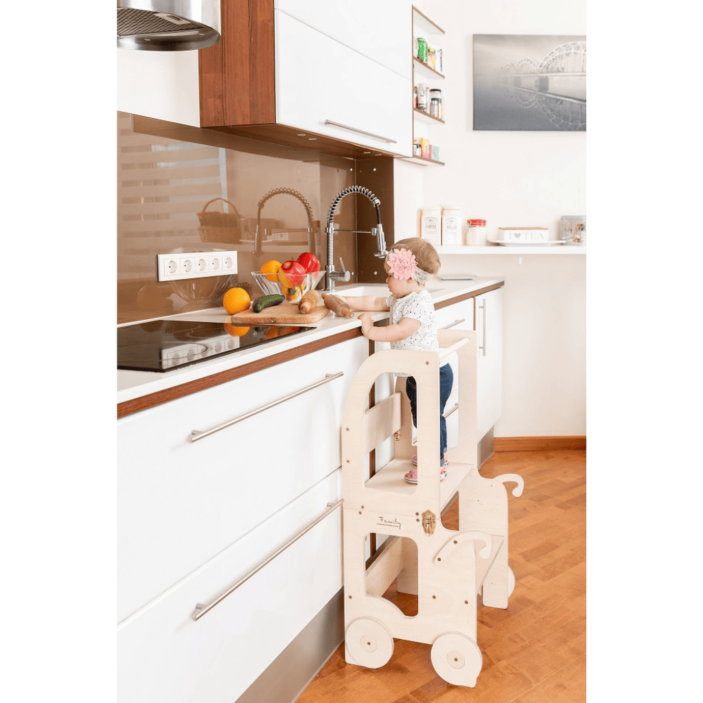 STEP’n’SIT® – Tour d’apprentissage Montessori 2 en 1 table et chaise en DarkGray | Tinitto – Fabrication européenne