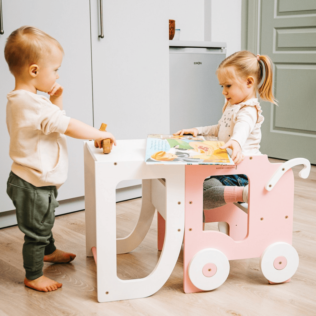 STEP’n’SIT® – Tour d’apprentissage Montessori 2 en 1 table et chaise en DarkGray | Tinitto – Fabrication européenne