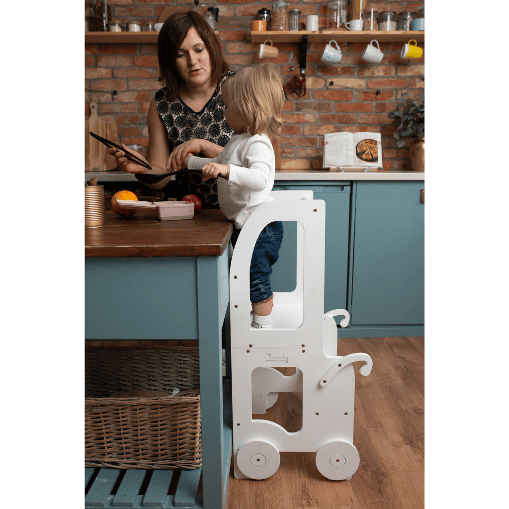 STEP’n’SIT® – Tour d’apprentissage Montessori 2 en 1 table et chaise en DarkGray | Tinitto – Fabrication européenne