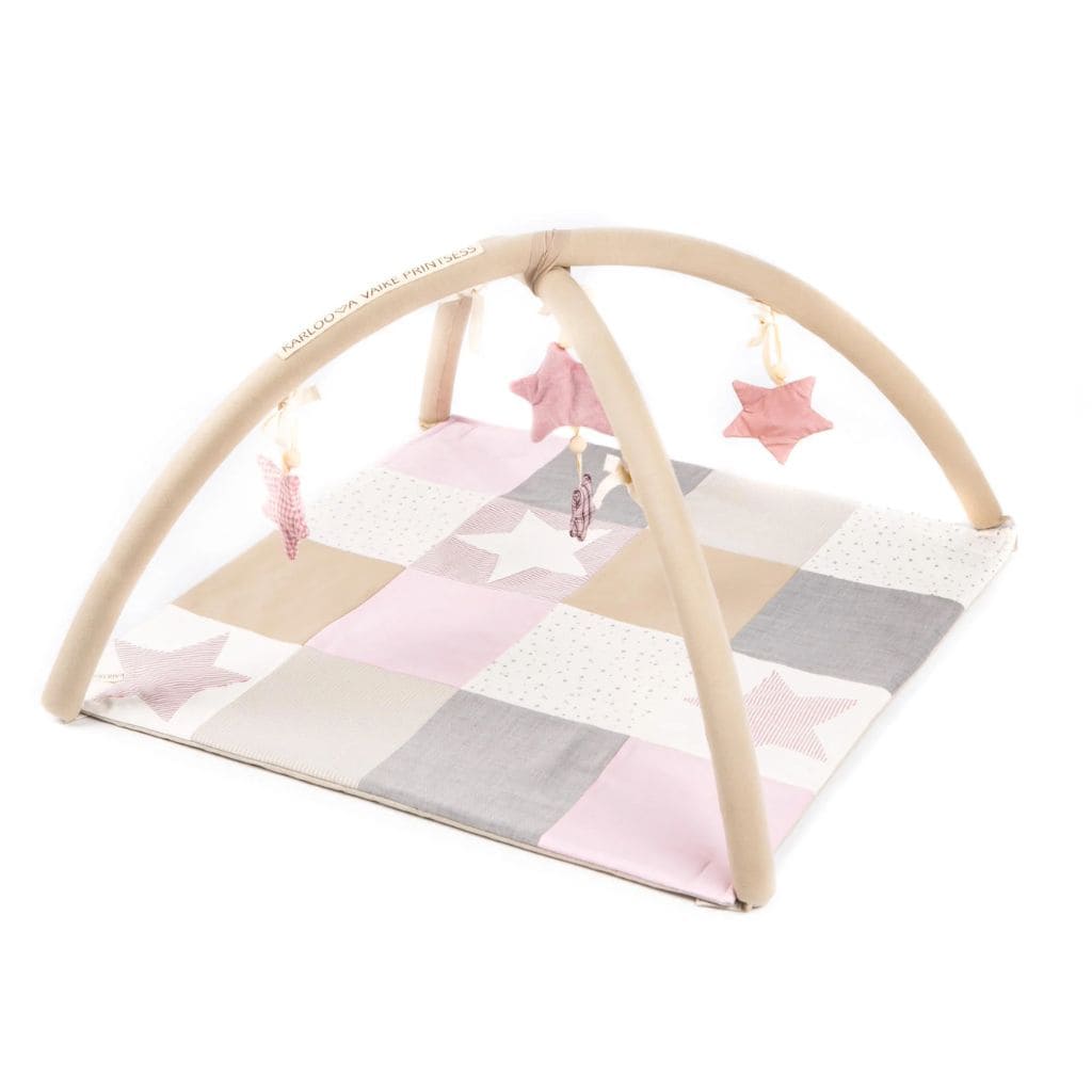 Tappeto attività per neonati in cotone biologico – Comfort & Gioco 80x80 cm in rosa | toys Tinitto – Prodotto in Europa