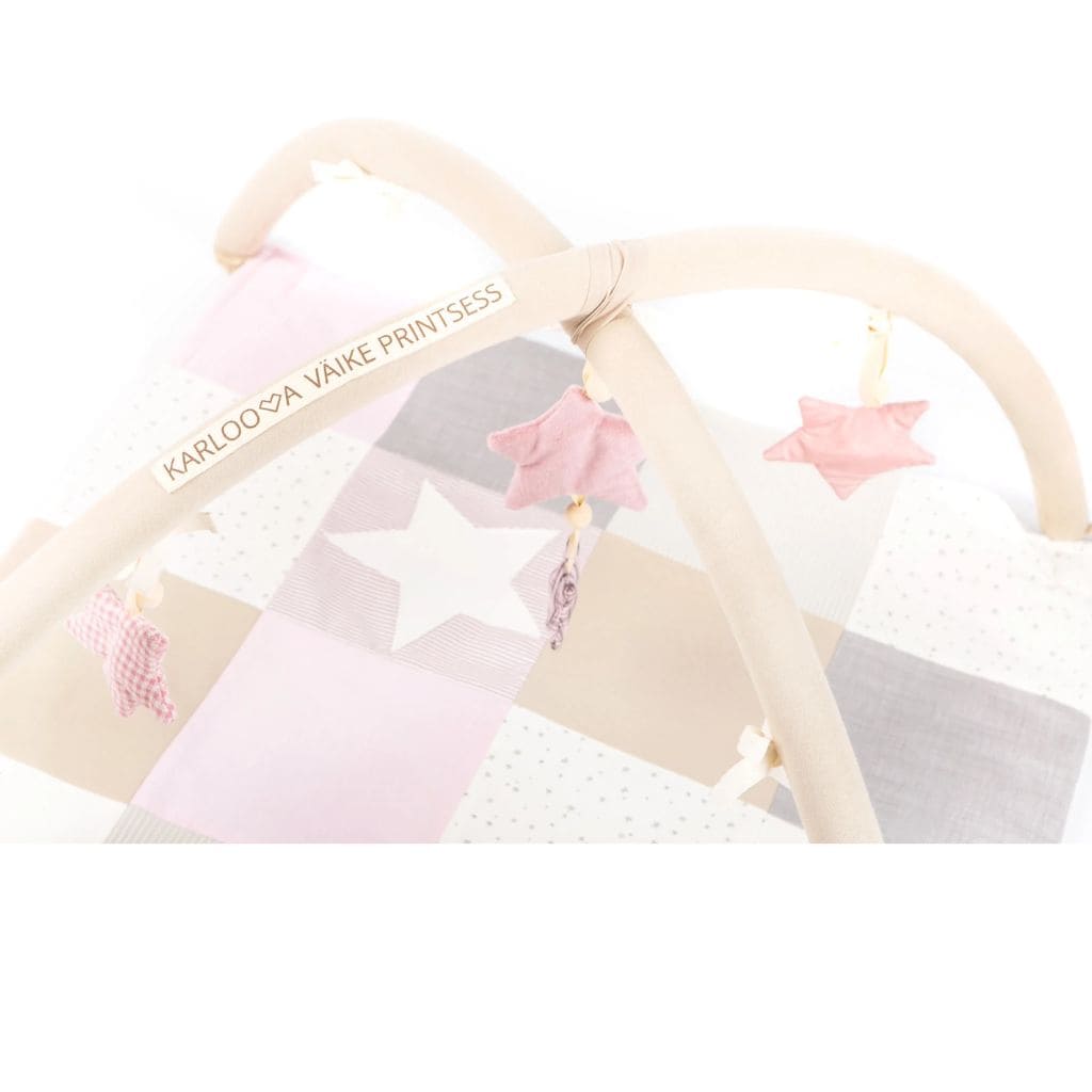 Tapis d’activités bébé en coton bio – Confort & Jeu 80x80 cm en SkyBlue | toys Tinitto – Fabrication européenne