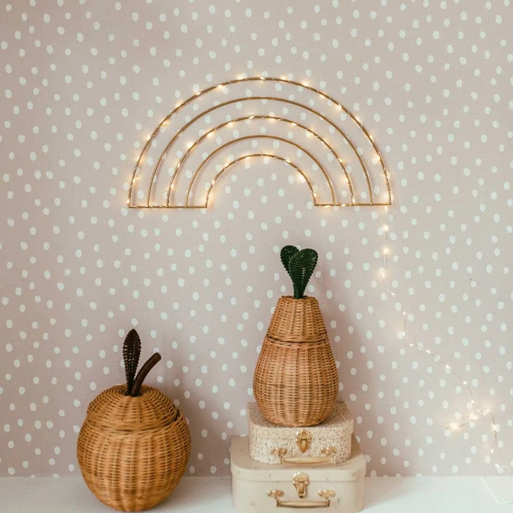 Papier Peint Pois Modernes – Rose et Blanc