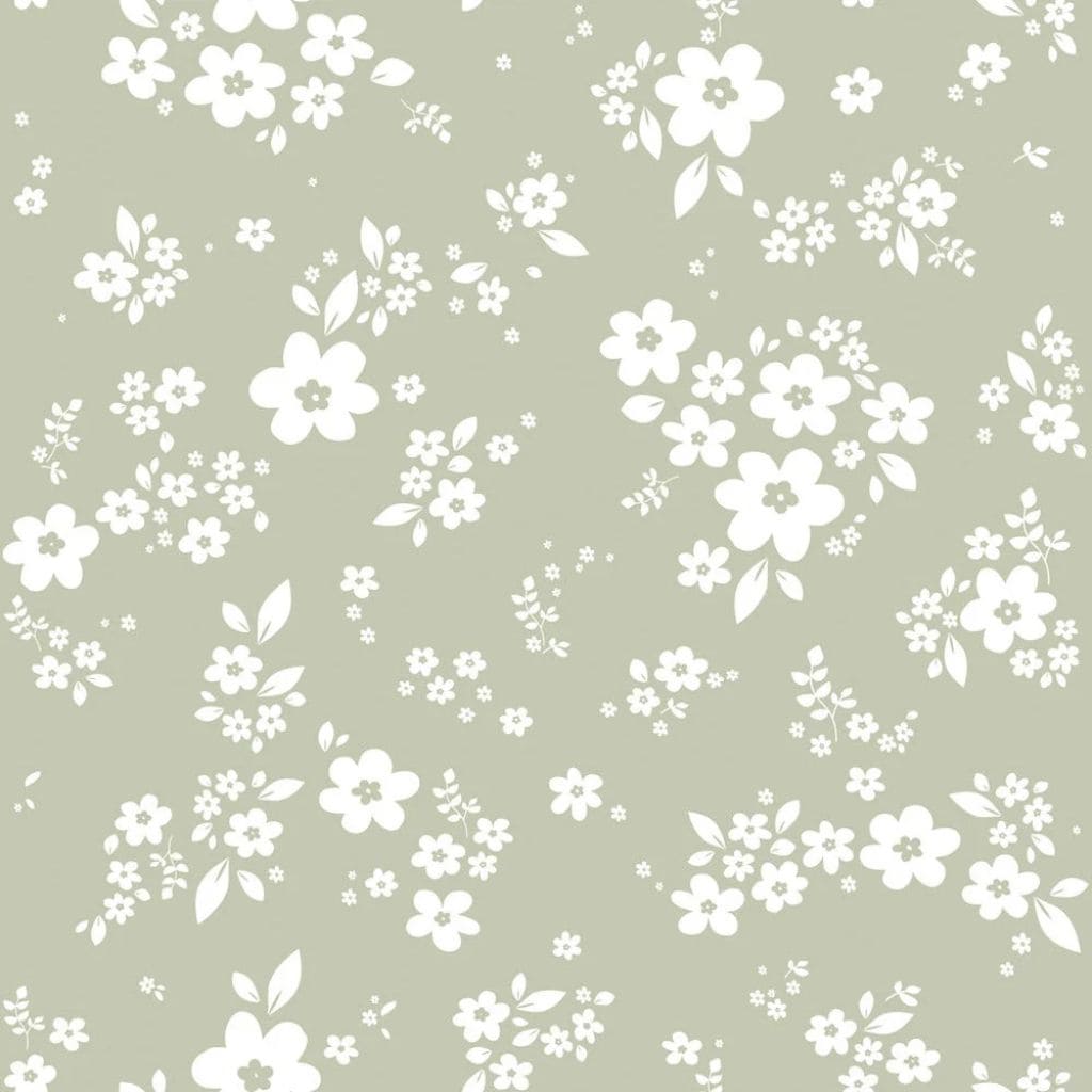 Papier Peint Vert Prairie Dentelle