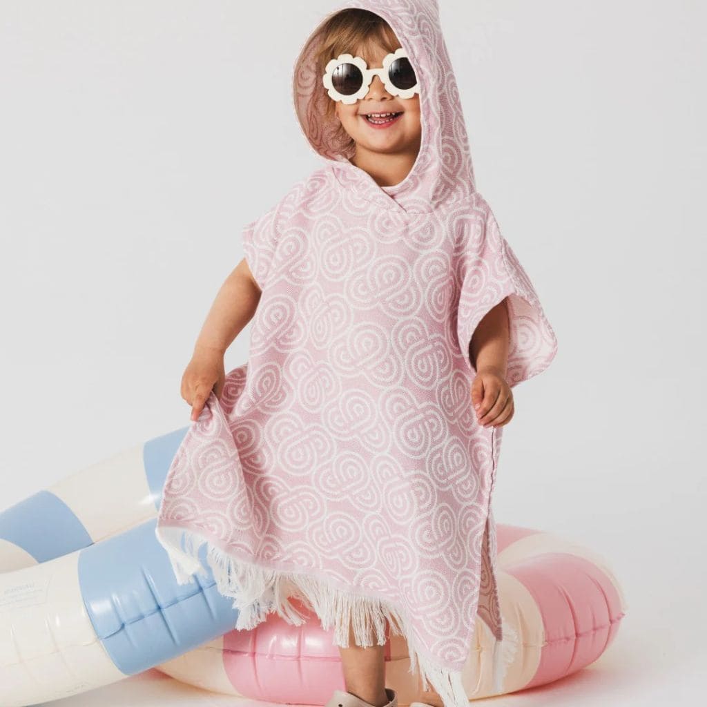 Poncho de Bain Enfant Rose
