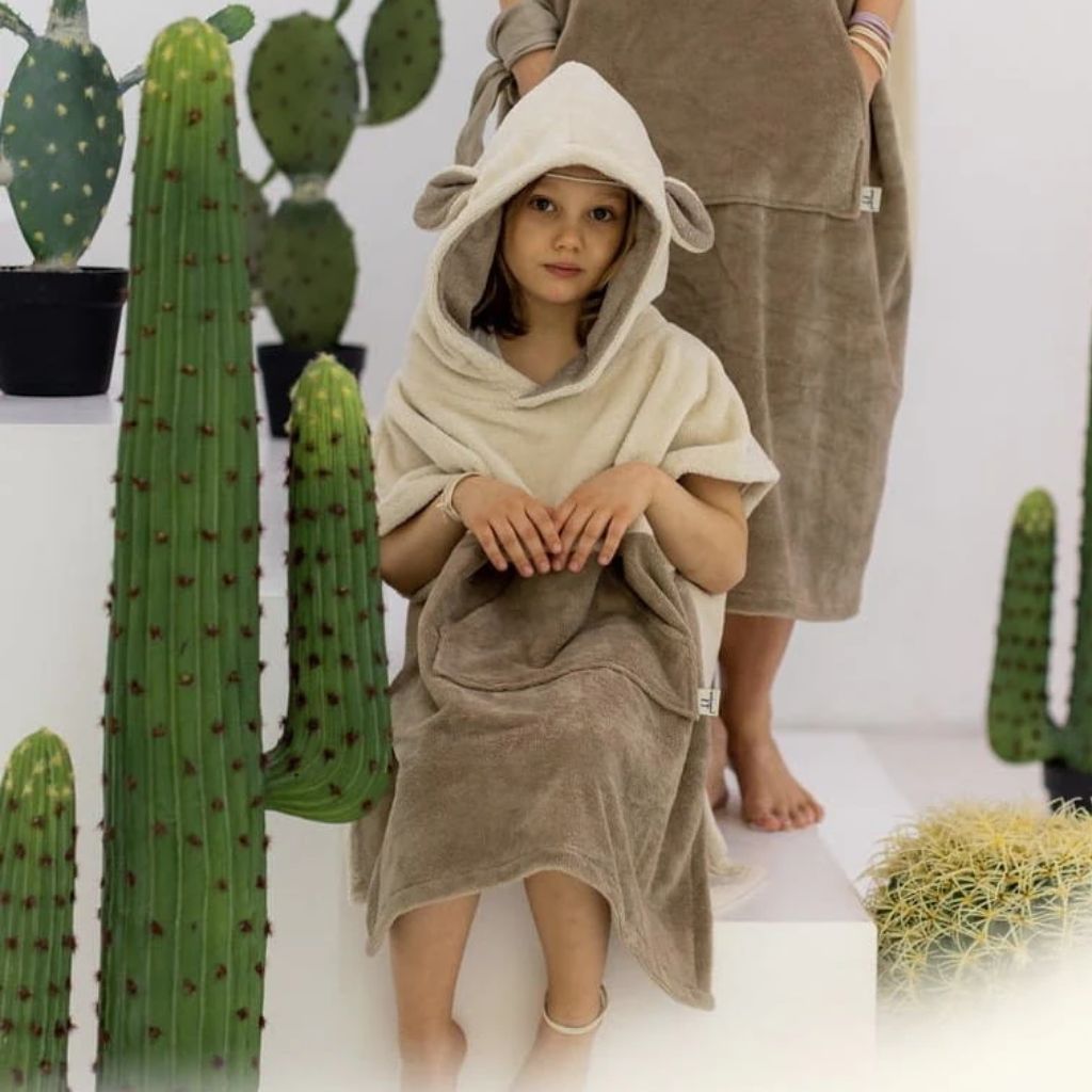 Poncho de Bain Enfant Beige - Surfbunny