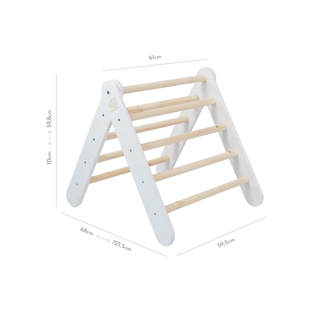 Échelle avec Toboggan & Mur d’Escalade – Blanc Montessori