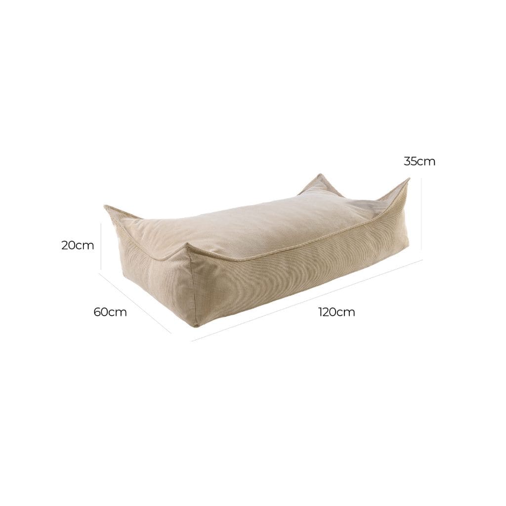 Pouf Enfant Rectangulaire en Velours Côtelé MeowBaby® - Sand