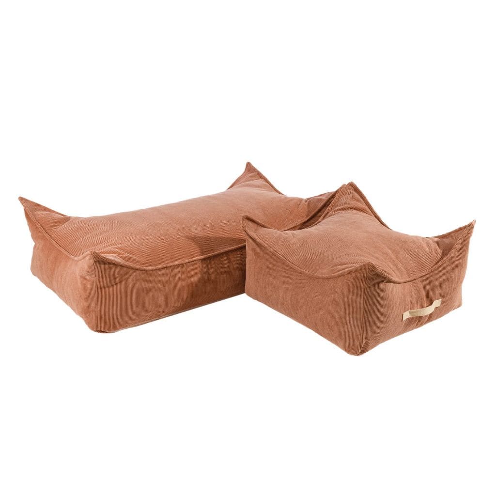 Pouf Enfant Carré en Velours Côtelé MeowBaby® - Brick