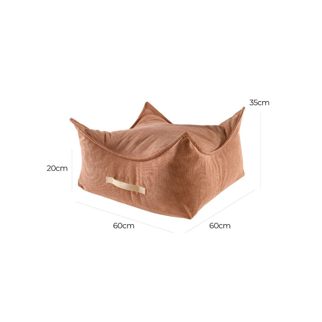 Pouf Enfant Carré en Velours Côtelé MeowBaby® - Brick