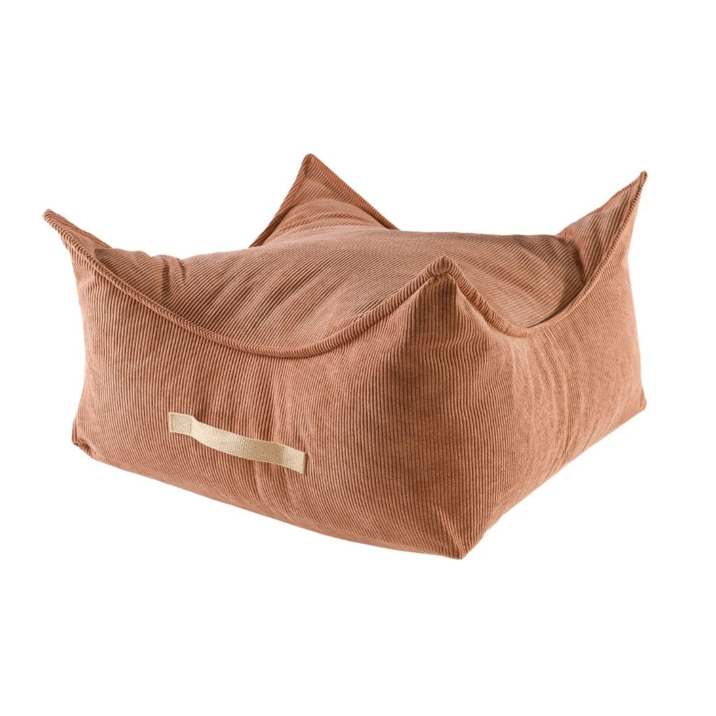 Pouf Enfant Carré en Velours Côtelé MeowBaby® - Brick