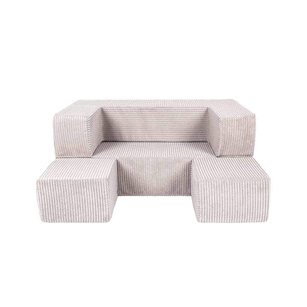 Canapé Cube en Velours MeowBaby® - Ecru