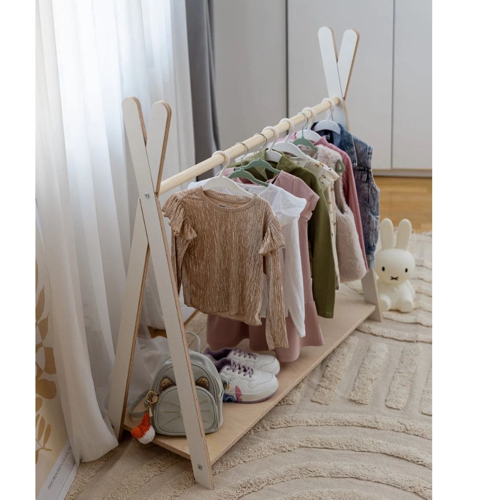 Porte-Vêtements Tipi Enfant en Blanc XL