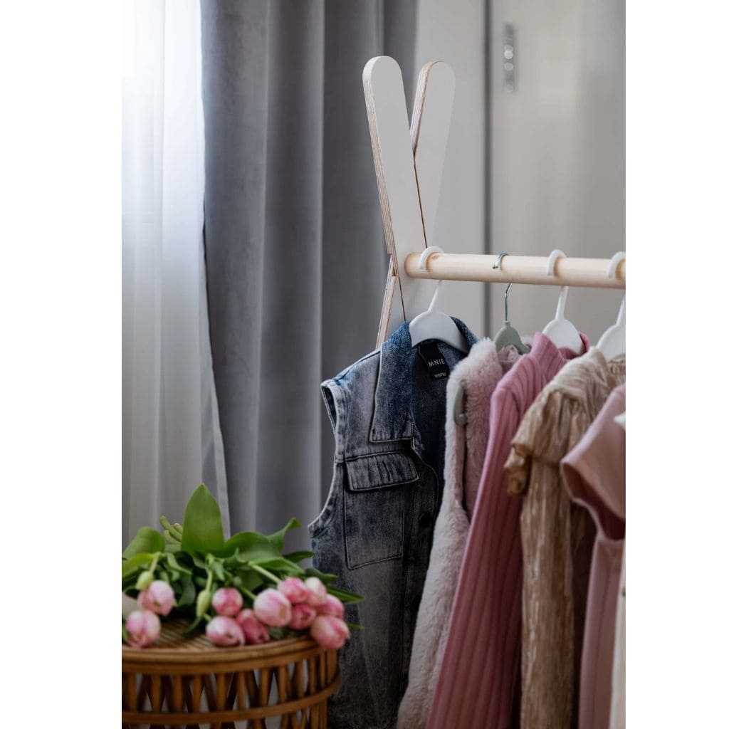Porte-Vêtements Tipi Enfant en Blanc