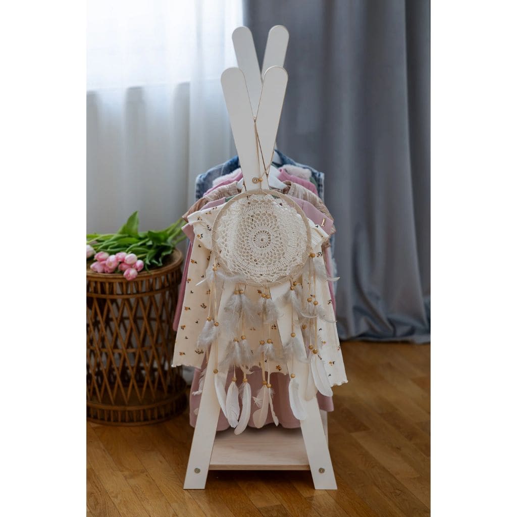 Porte-Vêtements Tipi Enfant en Blanc