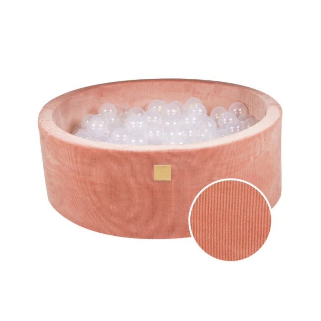 Piscine à Balles Ronde 90x30cm – 200 Balles Translucides - Apricot Velvet