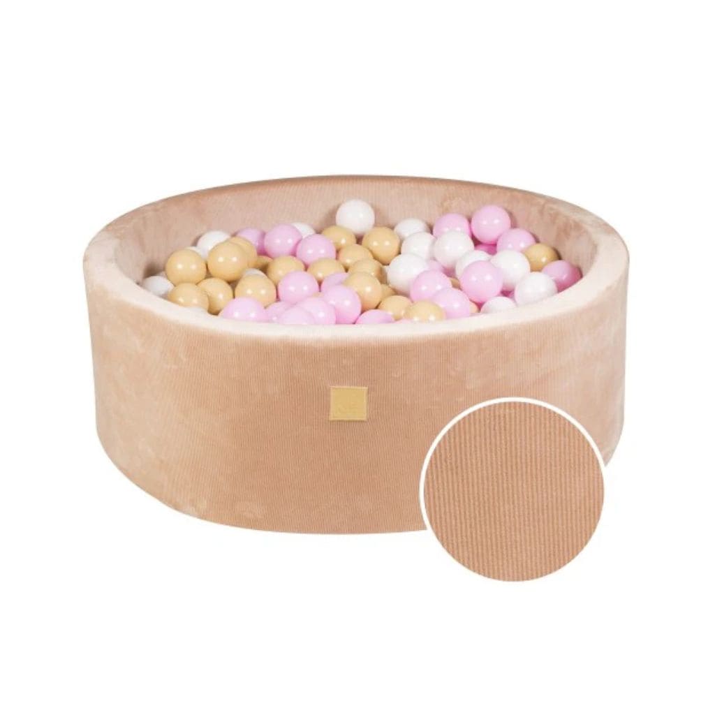 Piscine à Balles Ronde 90x30cm – 200 Balles Blanc & Sable & Rose  - Sand Velvet
