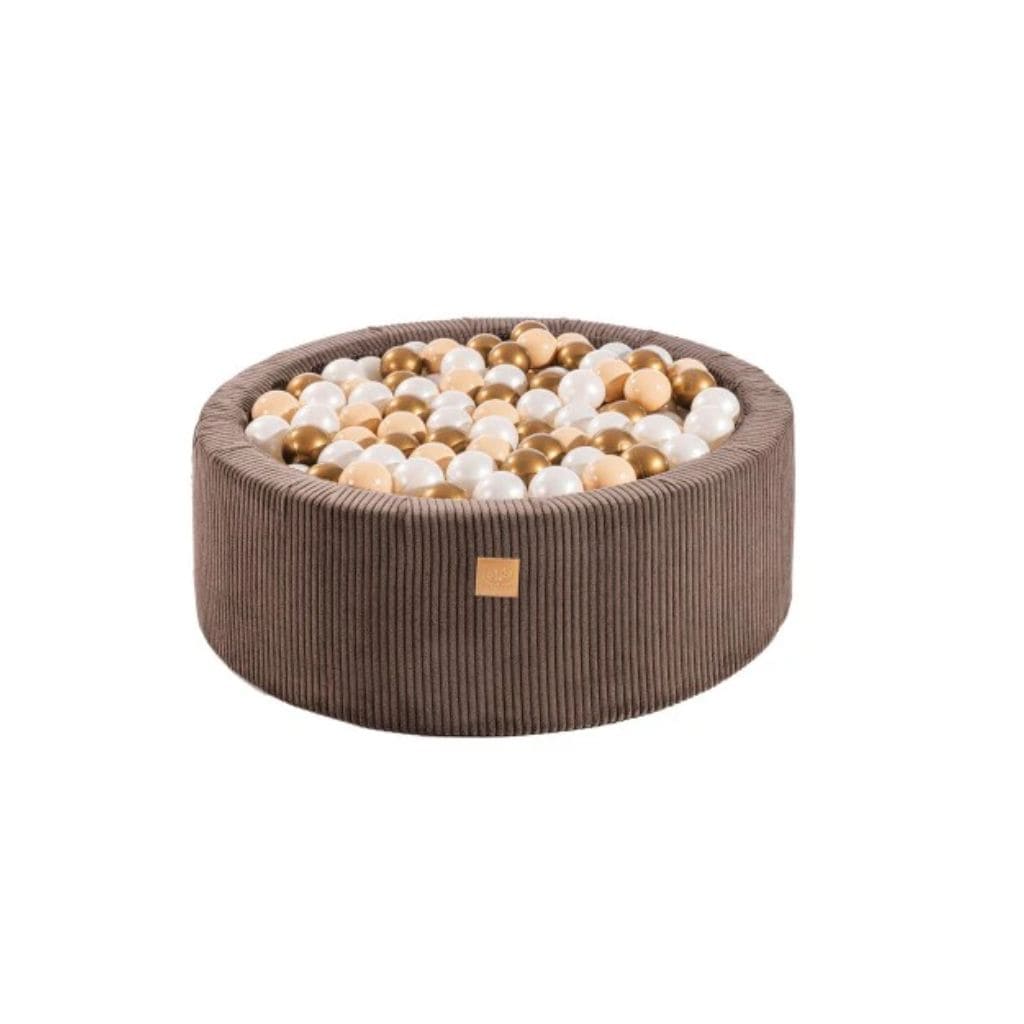 Piscine à Balles Ronde 90x30cm – 200 Balles Blanc & Cuivre - Aesthetic Brown