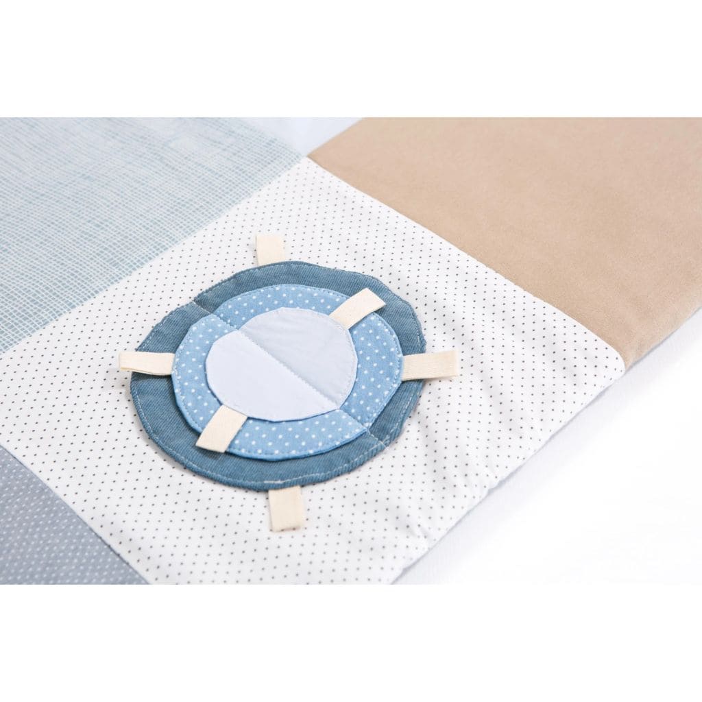 Tapis d’activités bébé en coton bio – Confort & Jeu, 100x100 cm - Bleu