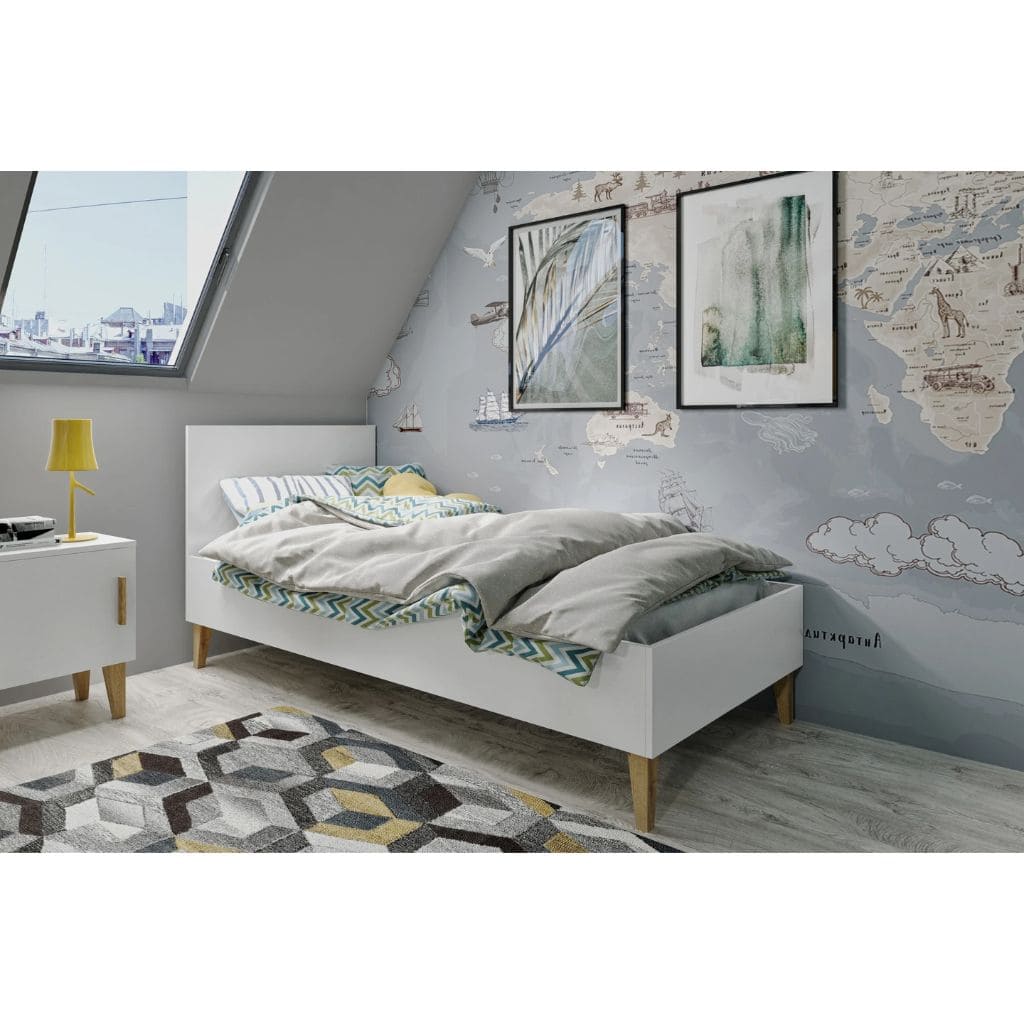 Lit Enfant Kubi – Design Épuré et Sécurité - Blanc