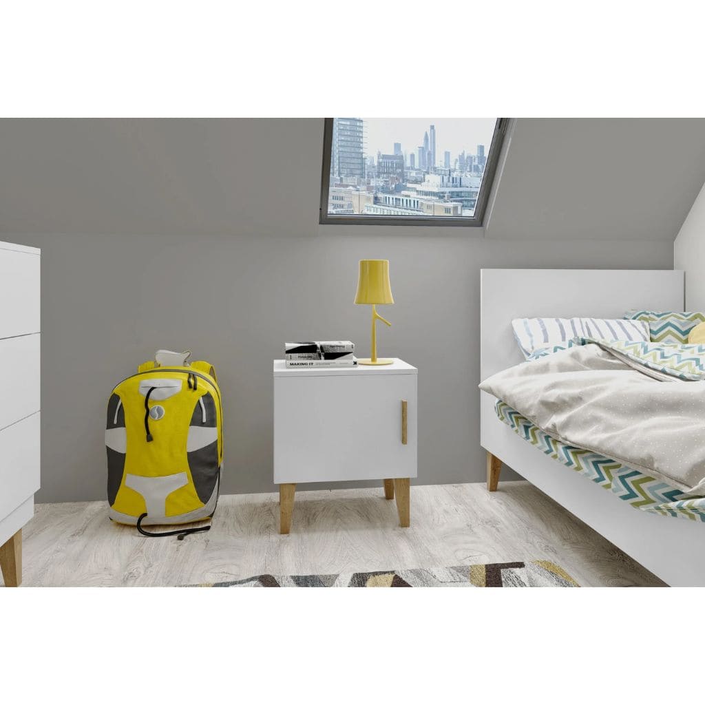 Kubi – Table de Chevet Enfant - Blanc