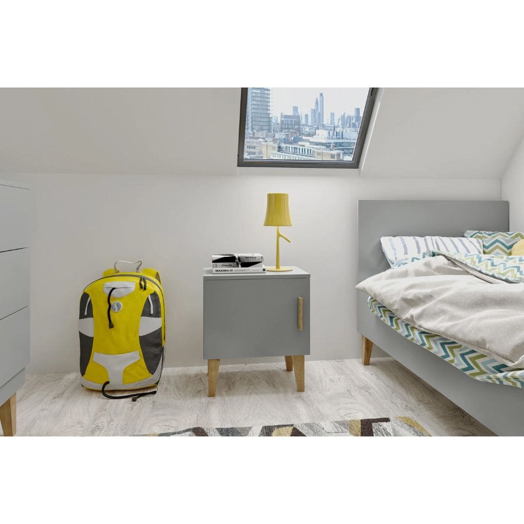 Kubi – Table de Chevet Enfant - Gris