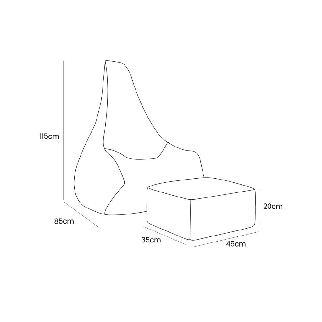 Tearo : Pouf & Repose-Pieds pour Enfants  - Taupe