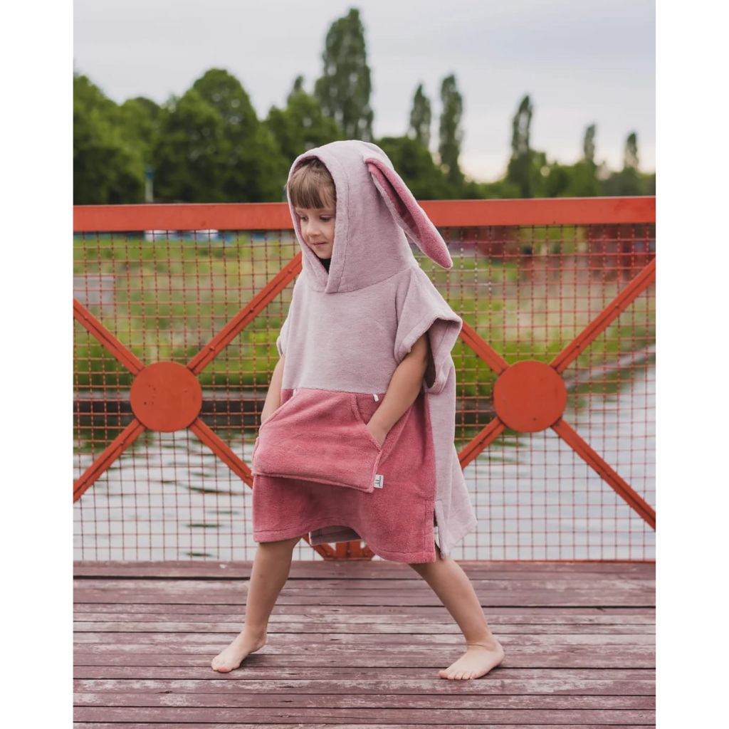 Poncho de Bain Enfant Lapin Rose – Surfbunny