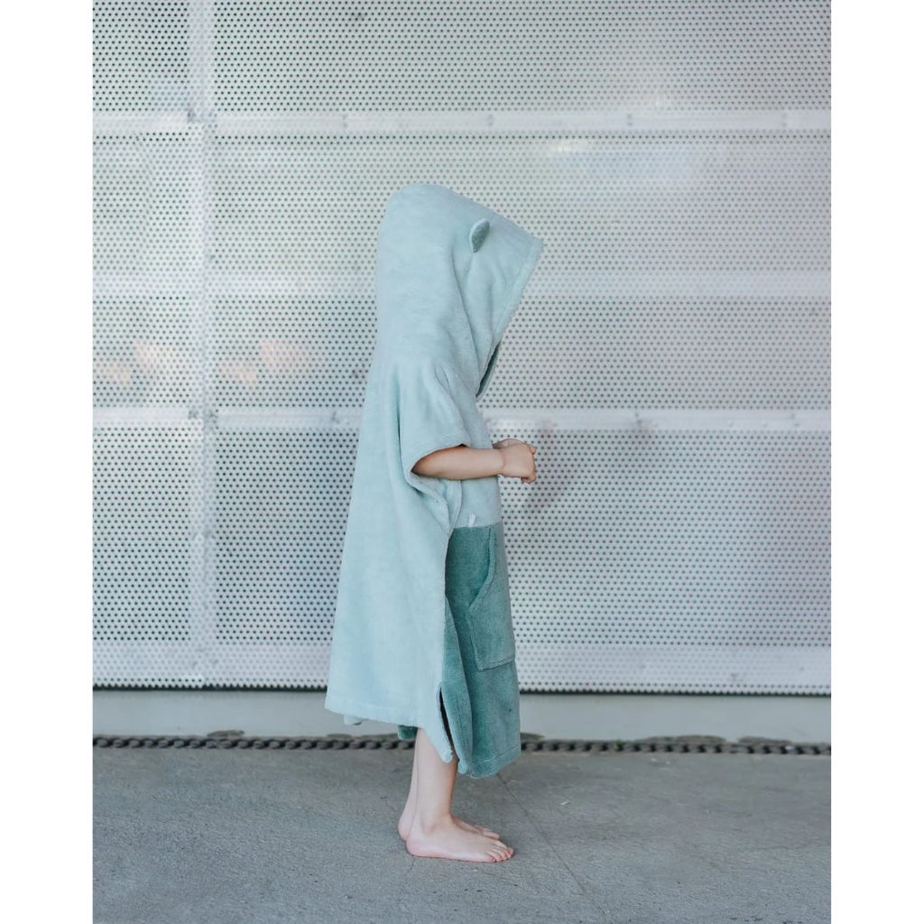 Poncho de Bain Enfant Green - Surfbunny