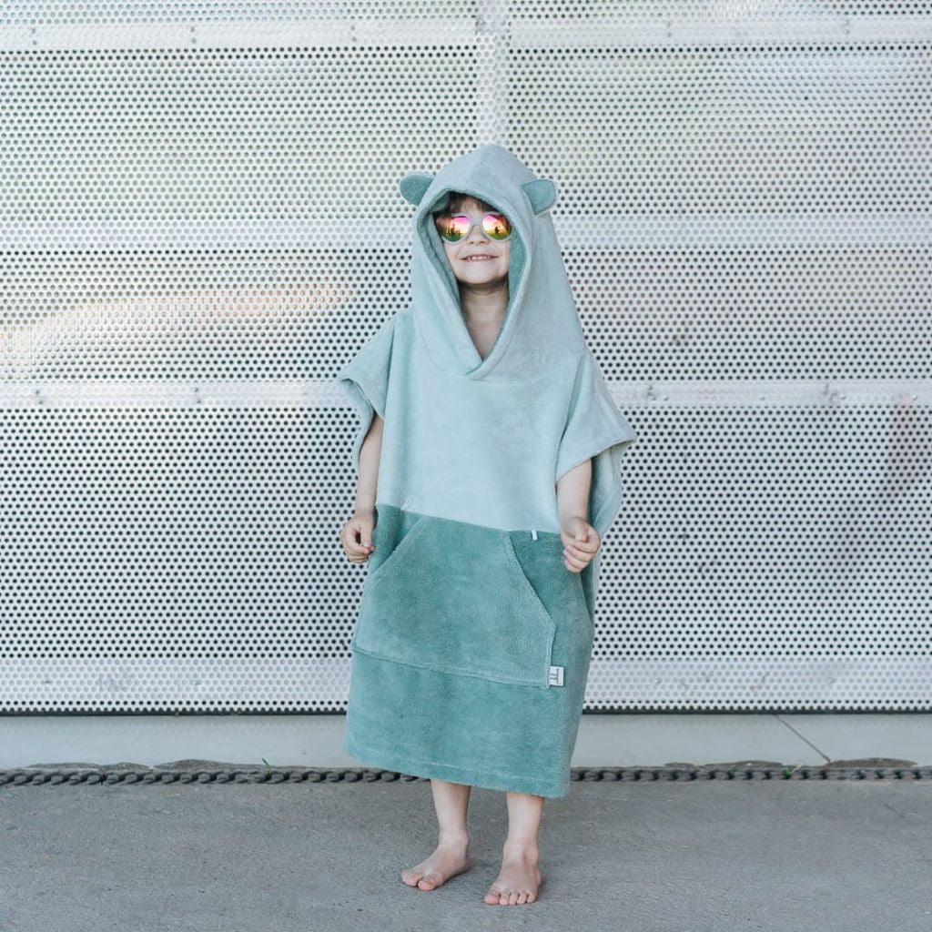 Poncho de Bain Enfant Green - Surfbunny