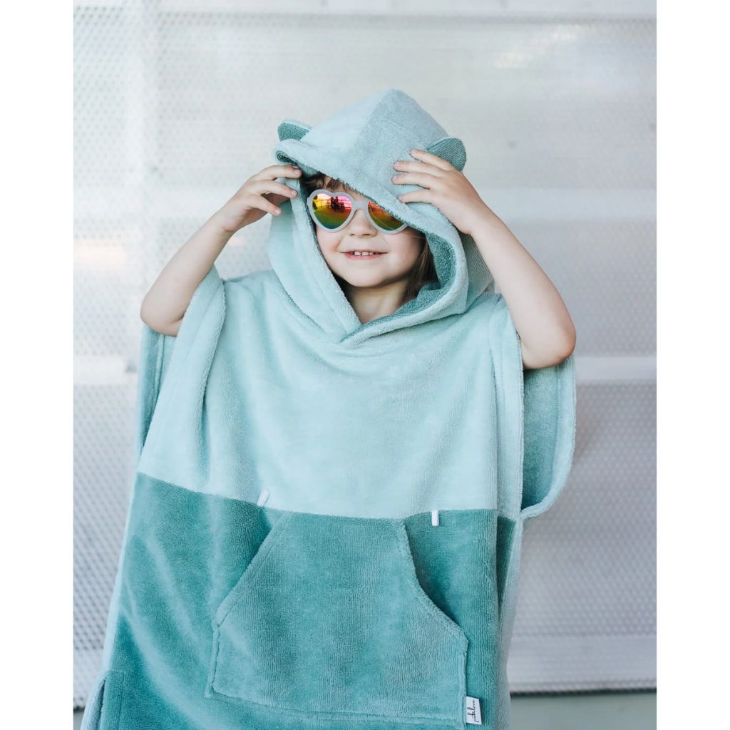 Poncho de Bain Enfant Green - Surfbunny