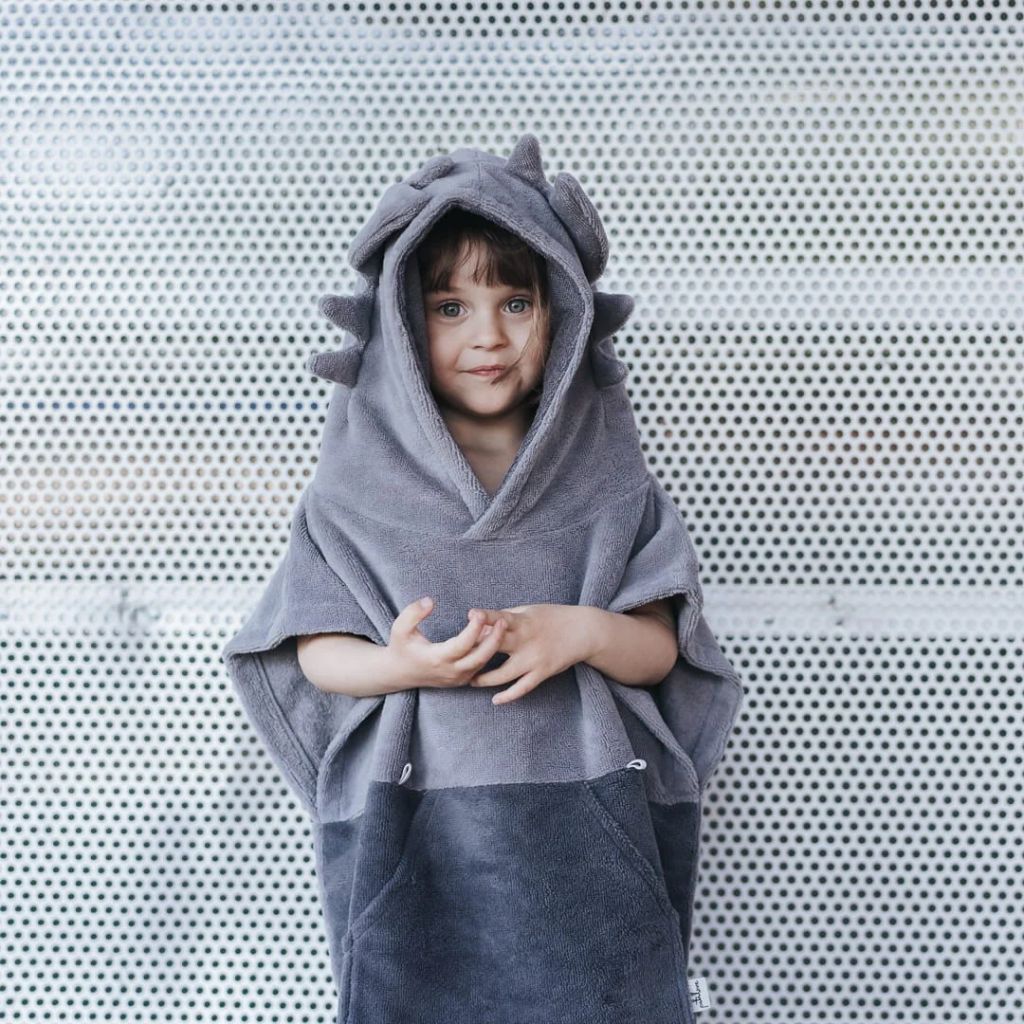 Poncho de Bain Enfant Gris - Surfbunny