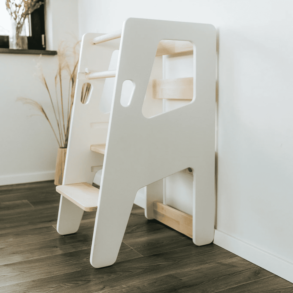 Torre de aprendizaje Montessori Safety+ en Sin / Acabado DIY | Motricidad Tinitto – Fabricación europea