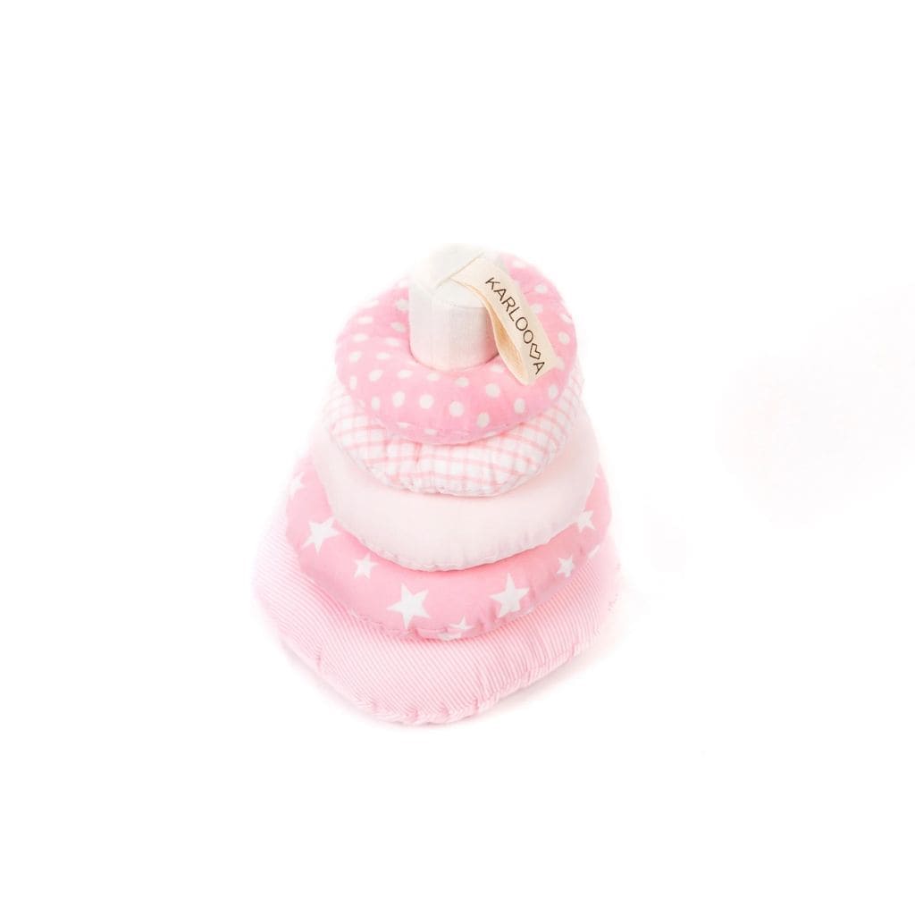 Torre sensorial para bebés – Sonidos y texturas en rosa | Juguetes Tinitto – Fabricados en Europa