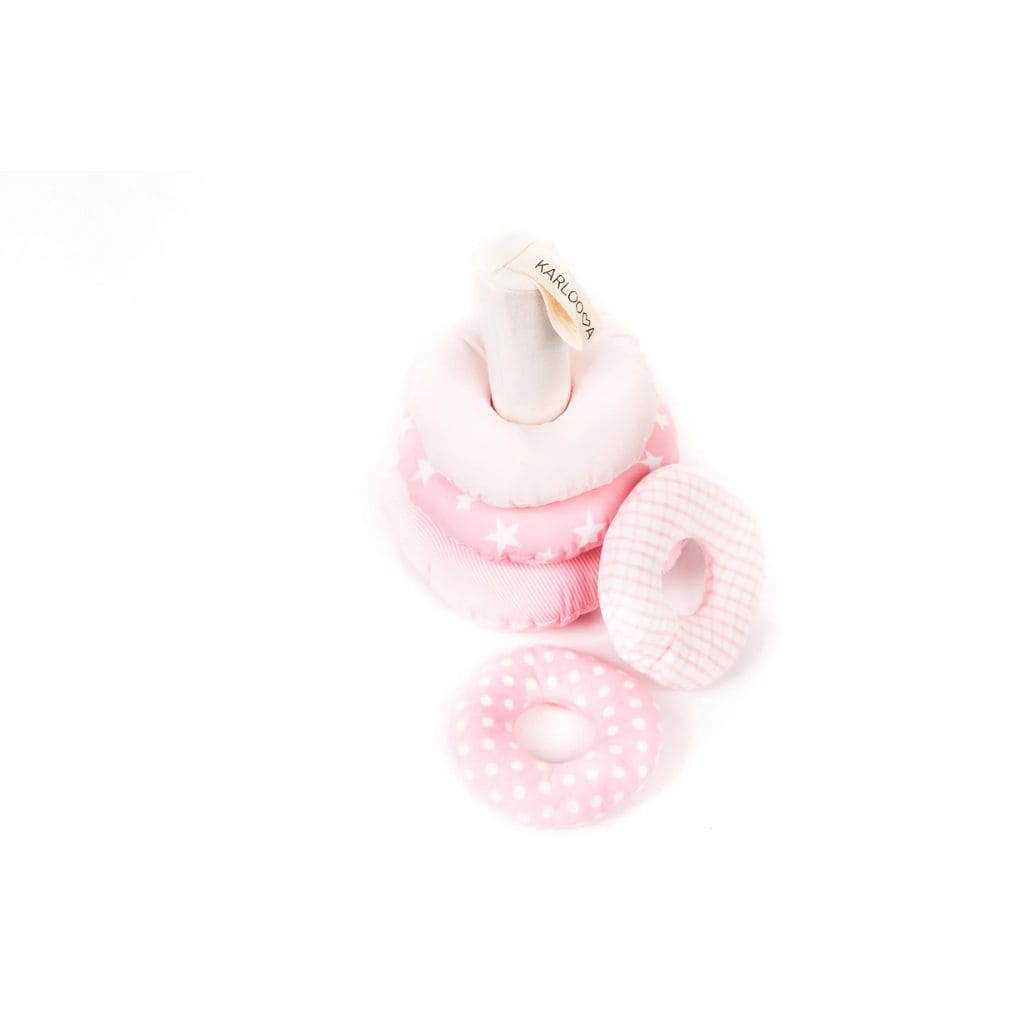 Torre sensorial para bebés – Sonidos y texturas en rosa | Juguetes Tinitto – Fabricados en Europa