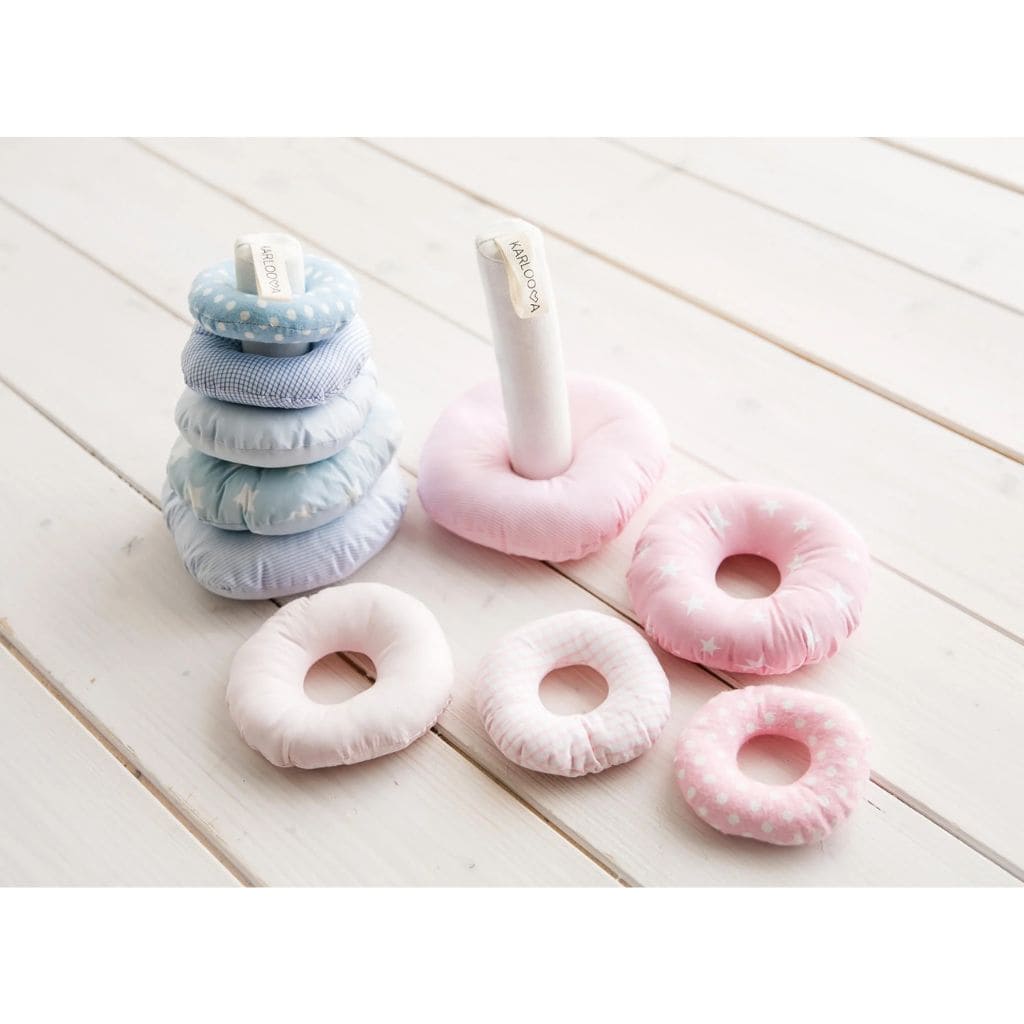 Torre sensorial para bebés – Sonidos y texturas en rosa | Juguetes Tinitto – Fabricados en Europa